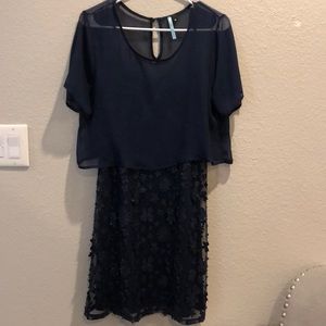 Navy Blue Layered Boutique Dress